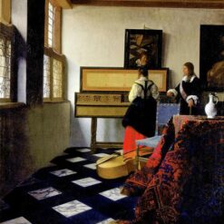 Hand-Painted Oil Painting of Vermeer’s 'The Music Lesson' – Custom Reproduction from Dafen Village Studio