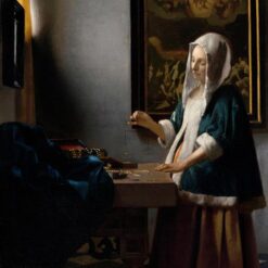 Johannes Vermeer 'Woman Holding a Balance' (1665) – A Radiant Portrait Exploring Themes of Wealth and Virtue