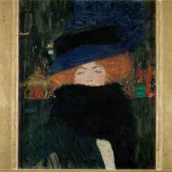 Gustav Klimt 'Lady with Hat and Feather Boa' 1909 – Elegant Art Nouveau Oil Painting of a Stylish Woman