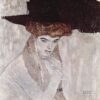 Gustav Klimt 'The Black Hat' 1910 – Elegant Art Nouveau Portrait of a Woman in Stylish Fashion