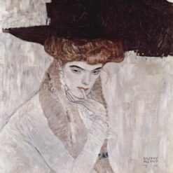 Gustav Klimt 'The Black Hat' 1910 – Elegant Art Nouveau Portrait of a Woman in Stylish Fashion