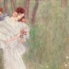 Gustav Klimt Girl in a White Dress Standing in a Forest MeisterDrucke 218311