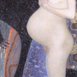 Hand-painted Gustav Klimt 'Hope I' 1912 Oil Painting – Iconic Art Nouveau Depiction of Hope and Expectation