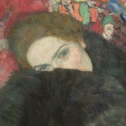 Gustav Klimt 'Lady with a Muff' Oil Painting – Elegant Art Nouveau Portrait of a Lady on Canvas