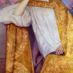 Gustav Klimt 'Portrait of a Woman in a Golden Dress' 1886-87 Oil Painting – Stunning Art Nouveau Collaboration with Ernst Klimt and Franz Matsch