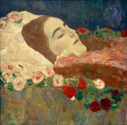 Gustav Klimt, ‘ Ria Munk sur son lit de mort ’, 1911 – Superbe tableau Art nouveau illustrant la mort tragique de Ria Munk