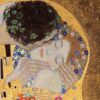 Hand-painted Gustav Klimt 'The Kiss' 1907-08 (Detail) – Beautiful Art Nouveau Detail from the Masterpiece of Passion