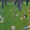 Gustav Klimt 'After the Rain Garden with Chickens in St. Agatha, 1898' Oil Painting – Art Nouveau Rural Scene on Canvas