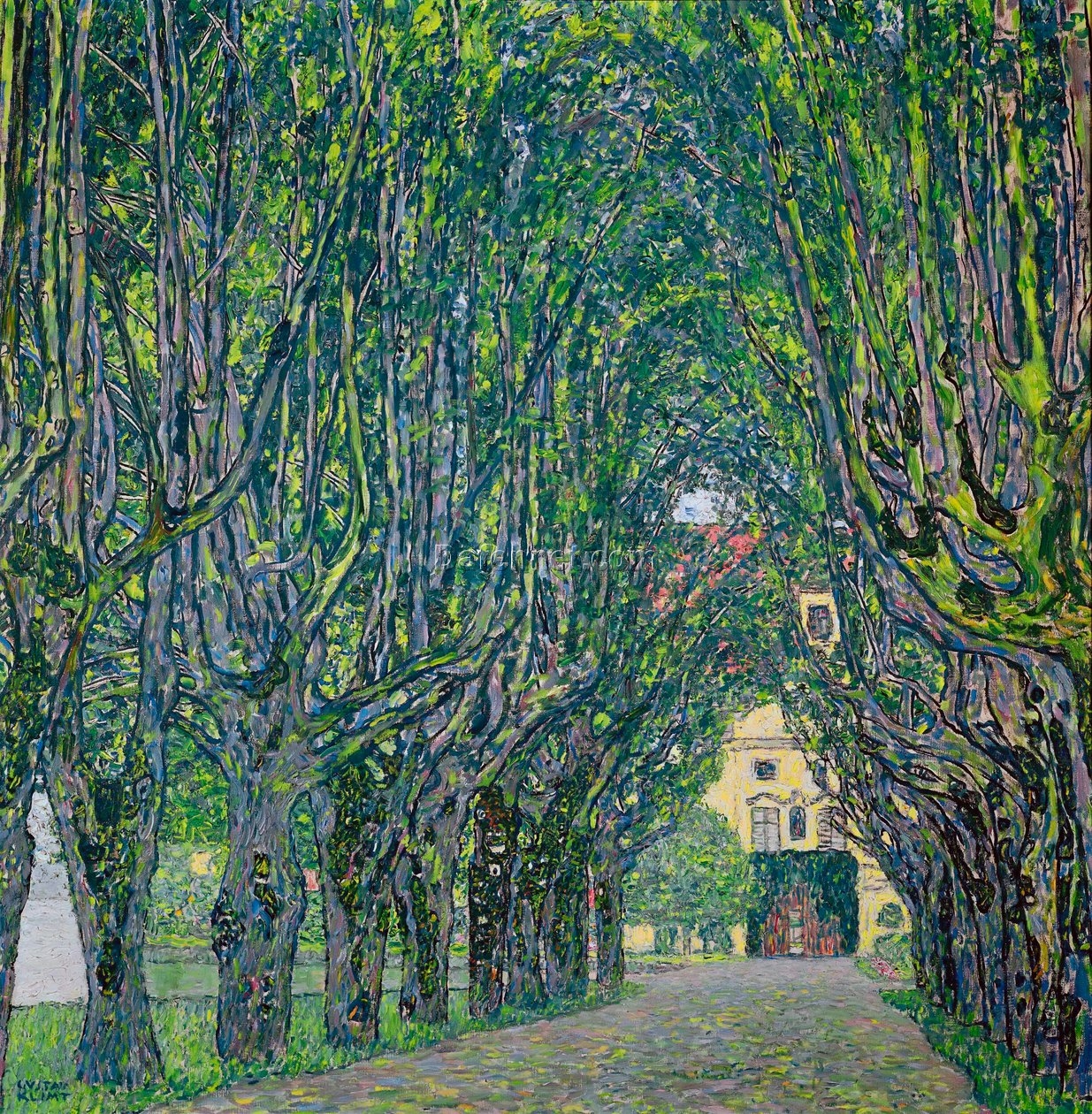 Gustav Klimt ‘Avenue in the Park of Kammer Castle’ Oil Painting – Iconic Art Nouveau Castle Landscape Reproduction