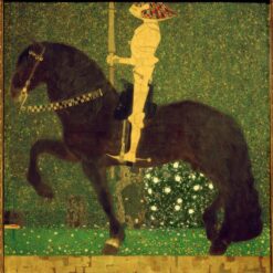 Gustav Klimt 'Life is a Struggle (Knight; The Golden Knight)' Oil Painting – Art Nouveau Allegory of Battle and Strength