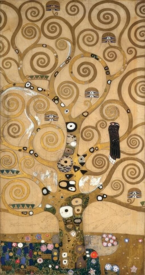 Gustav Klimt ‘The Tree of Life (Central Panel)’ 1905 Oil Painting Reproduction – Art Nouveau Masterpiece on Canvas