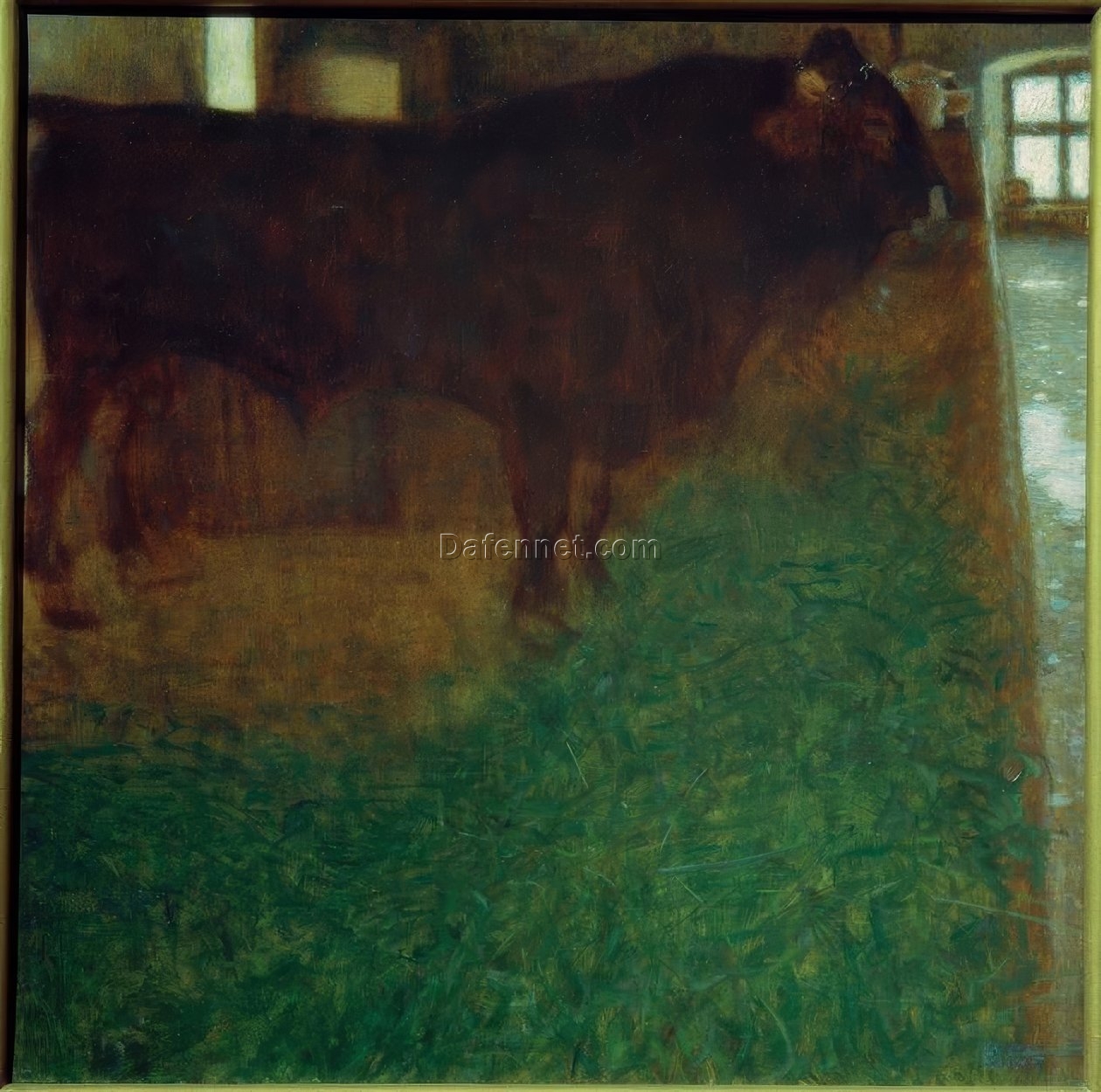 Buy Gustav Klimt ‘The Black Bull (The Bull Martin)’ Oil Painting – Elegant Art Nouveau Animal Painting on Canvas