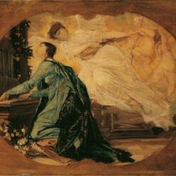 Gustav Klimt 'Design for the Allegory of Music (Organ Player)' Oil Painting – Art Nouveau Representation of Music and Female Figure