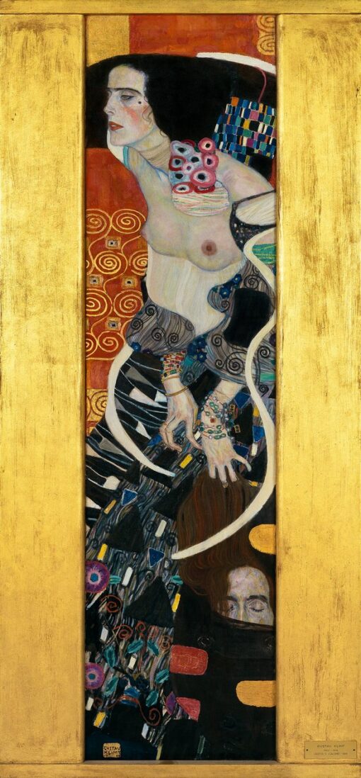 Hand-painted Gustav Klimt ‘Judith II Salome’ 1909 Oil Painting – Stunning Art Nouveau Portrait of Salome