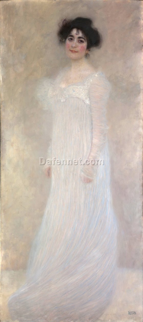Hand-painted Gustav Klimt ‘Portrait of Serena Lederer’ – Stunning 1899 Art Nouveau Portrait of Female Grace