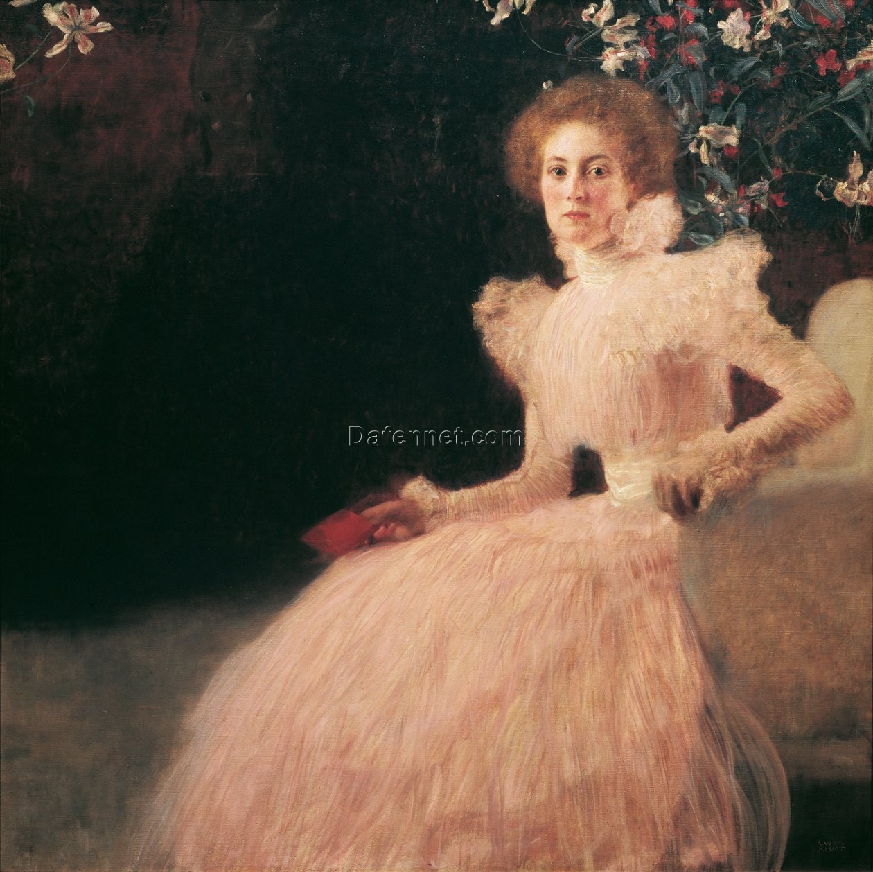 Gustav Klimt ‘Portrait of Sonja Knips’ 1898 Oil Painting – Elegant Art Nouveau Portrait of Sonja Knips