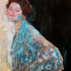 Hand-painted Gustav Klimt 'Portrait of a Lady in White (Unfinished)' – Stunning 1917 Art Nouveau Oil Portrait
