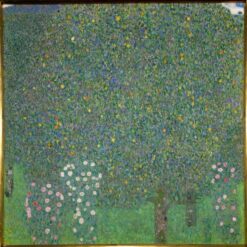 Gustav Klimt 'Rose Bushes under Trees' 1905 Oil Painting – Iconic Art Nouveau Floral Landscape with Roses and Trees