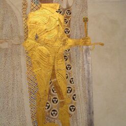 Gustav Klimt 'The Beethoven Frieze (Detail: Knight in Shining Armor)' – Elegant Art Nouveau Study of the Knight in Beethoven Mural