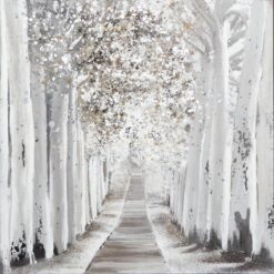 Hand-Painted Abstract Birch Forest Oil Painting on Canvas - Inspired by Nature’s Beauty | Dafen Village Studio Artwork for Home Decor