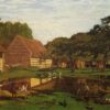 Claude Monet's A Farmyard in Normandy - High-Quality Reproduction of Impressionist Landscape Painting