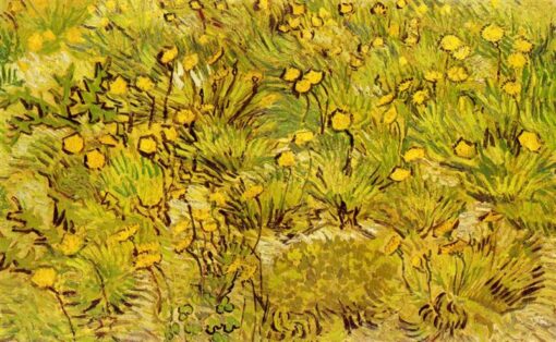 Réplique peinte à la main du tableau ‘ Un champ de fleurs jaunes ’ de Vincent van Gogh, 1889 – Atelier de peinture à l'huile du village de Dafen