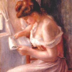 Buy "A Girl Reading" by Pierre-Auguste Renoir – Hand-Painted Oil Painting Reproduction | Impressionist Art from Dafen Village