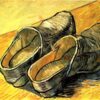 Handcrafted Van Gogh Leather Clogs Reproduction Painting – Classic 1888 Still Life from Dafen Village Artists