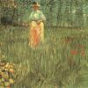 a woman walking in garden 18871