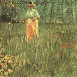Hand-Painted Van Gogh A Woman Walking in a Garden 1887 Oil Painting – Elegant Wall Art by Dafen Village Studio