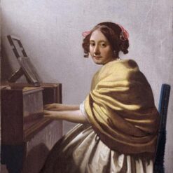 Buy Johannes Vermeer 'A Young Woman Seated at the Virginals' (c.1670-1672) – A Refined Portrait of Musical Beauty