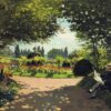 Oil Painting of Adolphe Monet Reading in the Garden (1866) by Claude Monet – Custom Commission from Dafen Village Art Studio