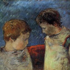 Paul Gauguin "Aline Gauguin and One of Her Brothers" c.1883 - Oil Painting Reproduction | Intimate Family Scene in 19th Century France