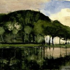 Along the Amstel" by Piet Mondrian - 1903 Oil Painting Reproduction