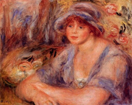 Hand-Painted Reproduction of Pierre-Auguste Renoir’s “Andree in Blue (Andree Heurschling)” c.1917 | Custom Canvas Art from Dafen Village