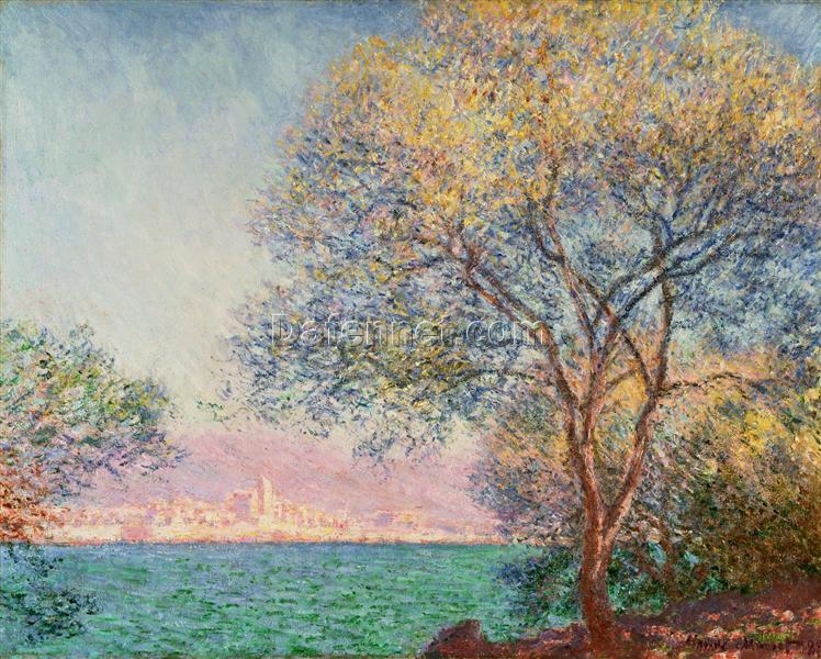 Hand-painted Antibes in the Morning Oil Painting by Claude Monet – Dafen Village Impressionist Art Studio