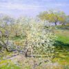 Claude Monet Apple Trees in Bloom (1873) Oil Painting - Custom Hand-Painted Artwork, Vibrant Spring Scene from Dafen Village