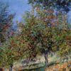 Original 1878 Monet Apple Trees on the Chantemesle Hill - Fine Art Oil Painting for Home Decor