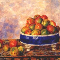 Buy "Apples in a Dish" by Pierre-Auguste Renoir – Elegant Still Life Painting Reproduction on Canvas | Dafen Village