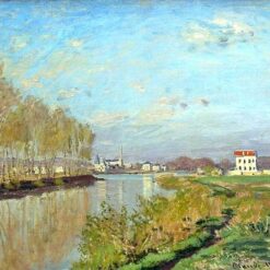 Impressionist Oil Painting of Argenteuil, The Seine by Claude Monet - 1872, Hand-Painted Artwork for Home Decor