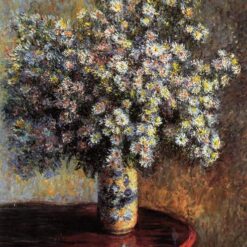 Impressionist Floral Oil Painting of Asters by Claude Monet - 1880 Artwork Reproduction from Dafen Village