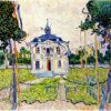 Hand-Painted Van Gogh Auvers Town Hall on 14 July 1890 – Historic 1890 Landscape Art by Dafen Village Studio