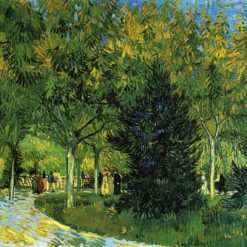 Hand-Painted Van Gogh Avenue in the Park 1888 Oil Painting – Scenic Park Landscape by Dafen Village Studio