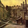 High-Quality Van Gogh Backyards in Antwerp in the Snow Replica – Classic 1885 Oil Painting from Dafen Village Studio