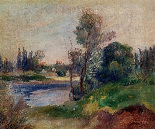 Buy “Banks of the River” by Pierre-Auguste Renoir – Beautiful River Landscape Reproduction on Canvas | Dafen Village
