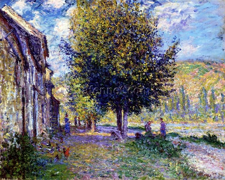 Hand-Painted Banks of the Seine at Lavacourt Oil Painting by Claude Monet – 1878 Replica, Dafen Village Studio