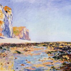 Classic Impressionist Landscape Oil Painting - Beach and Cliffs at Pourville by Monet | Custom Canvas Art from Dafen Village
