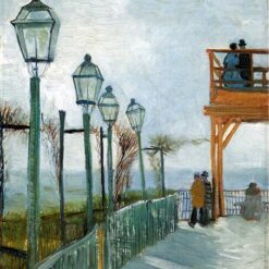 Authentic Van Gogh Belvedere Overlooking Montmartre Replica – Classic 1886 Paris View by Dafen Village Artists