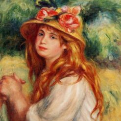 Renoir’s "Blond in a Straw Hat (Seated Girl)" – Custom Oil Painting Reproduction for Art Lovers and Collectors | Dafen Village