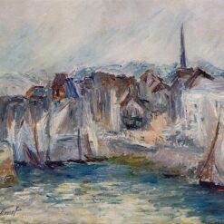 Reproduction of Boats in the Port of Honfleur by Claude Monet, 1917 - Hand-painted Oil Painting | Dafen Village Studio